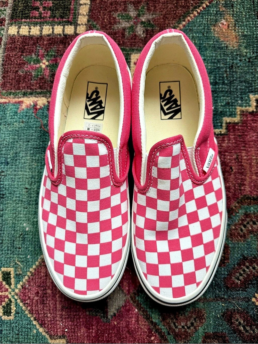 Vans Classic Slip-On Checkerboard Pink/True White Sneakers